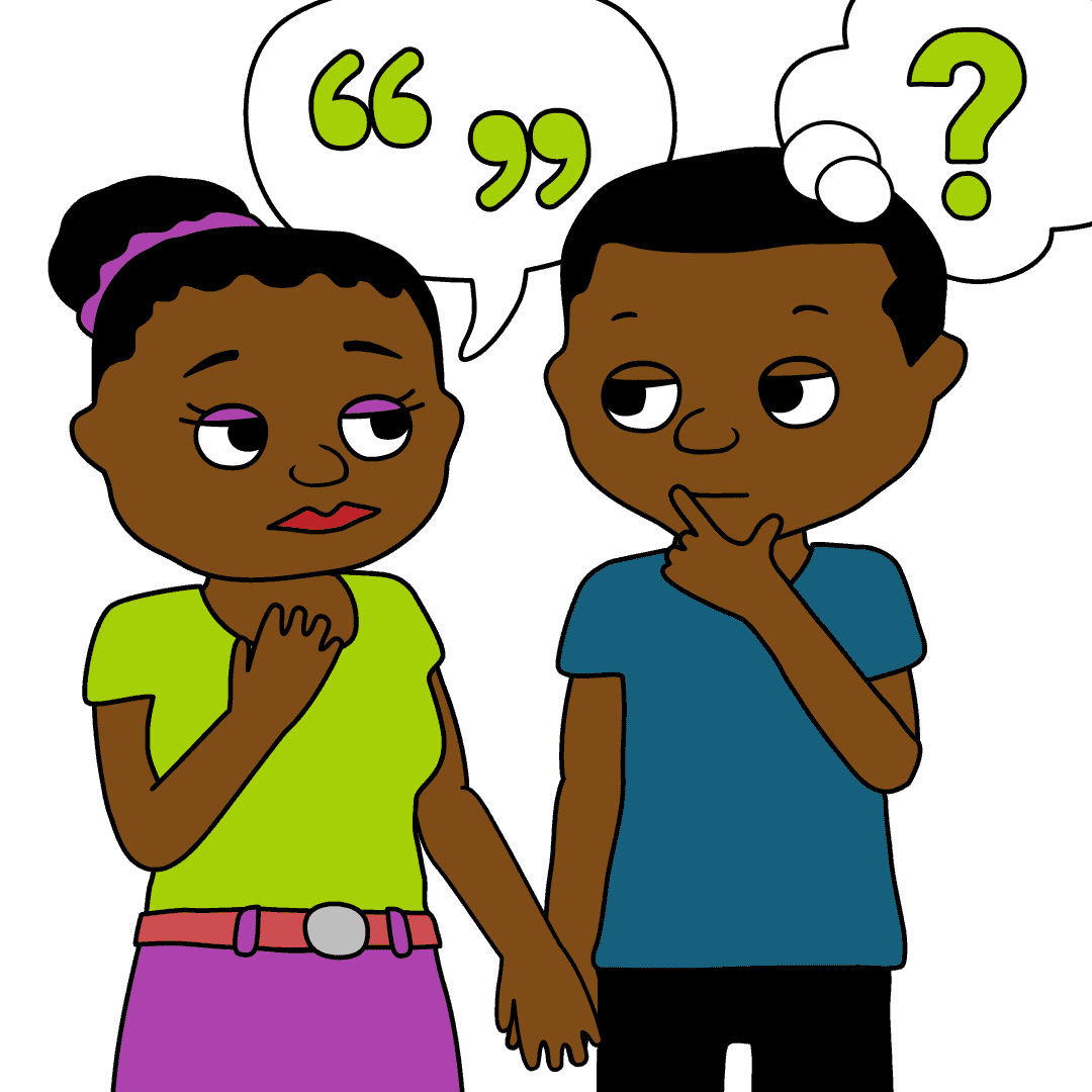 Couple conversation.