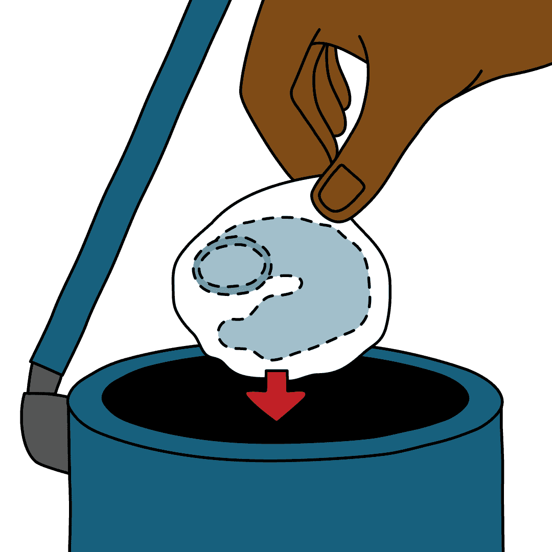 Male condom disposal.